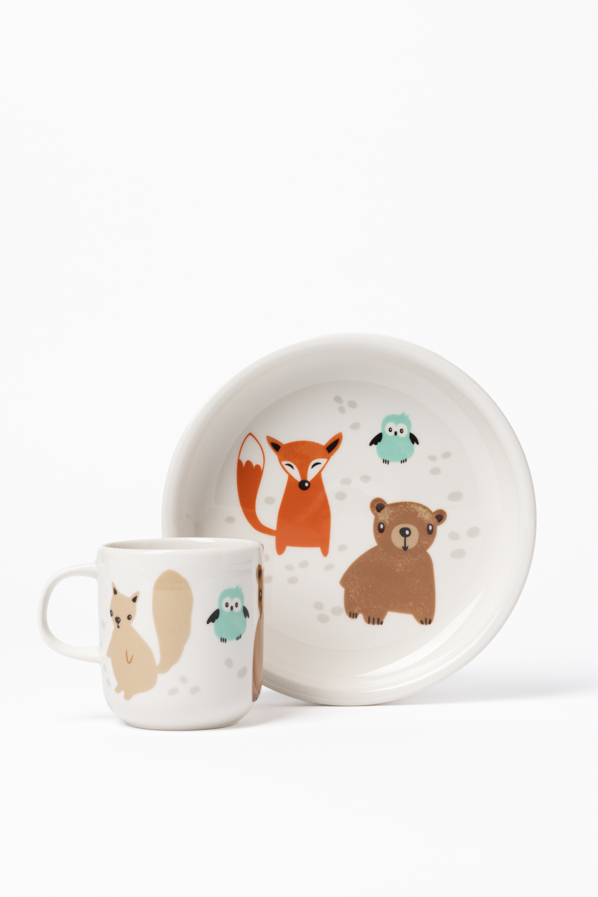 Metsänväki Tableware Set Mug 0,2 l and Plate 18 cm