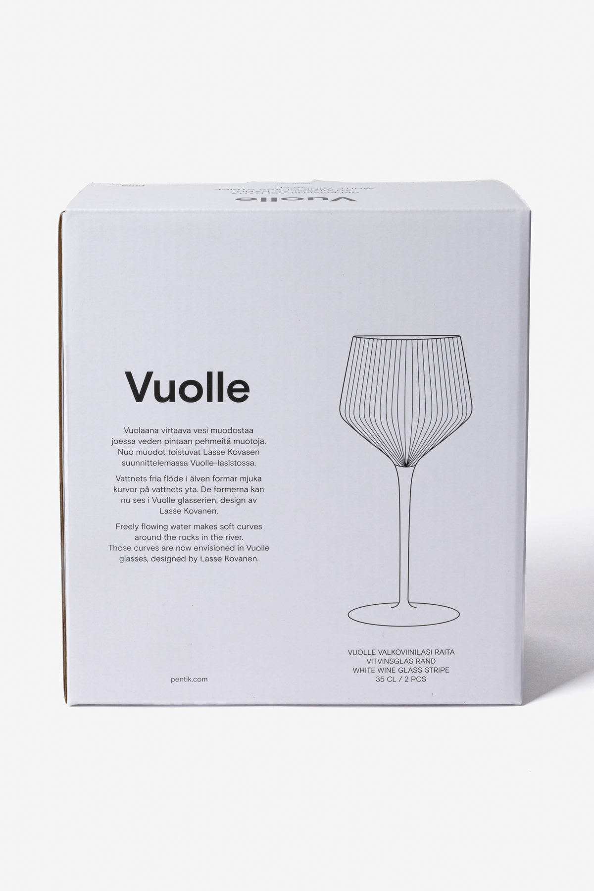 Vuolle Valkoviinilasi Raita 2 kpl