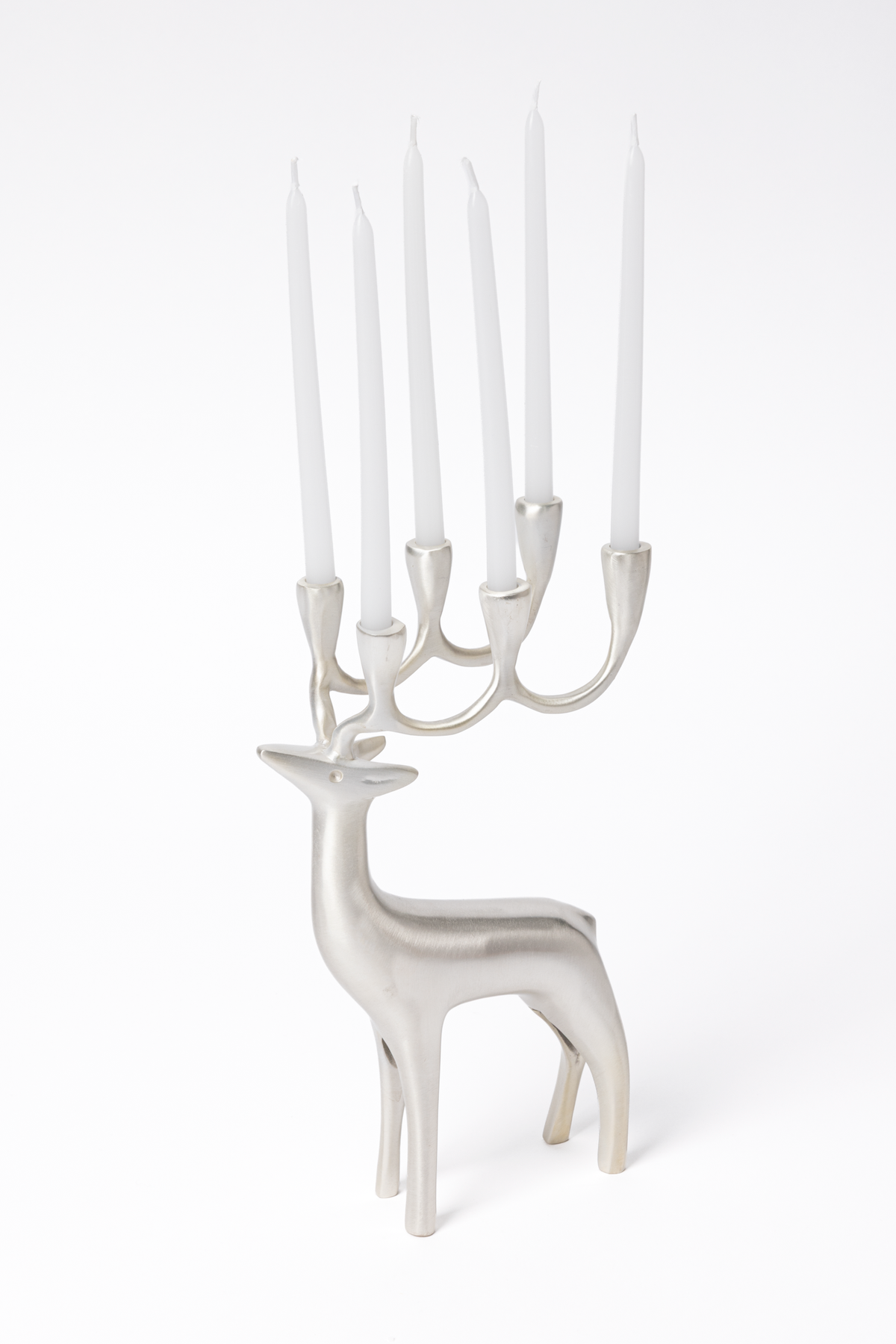 Silvered Reindeer Candelabra