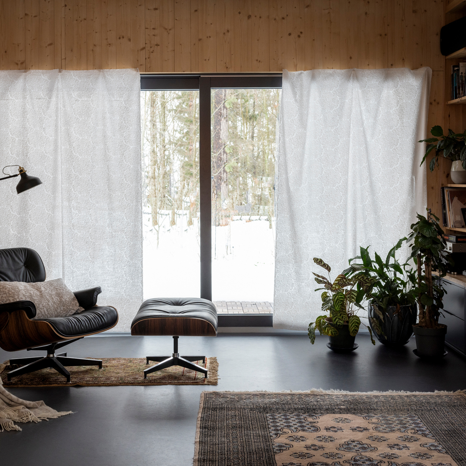 Jäkälä Puuvillakangas Verholaatu