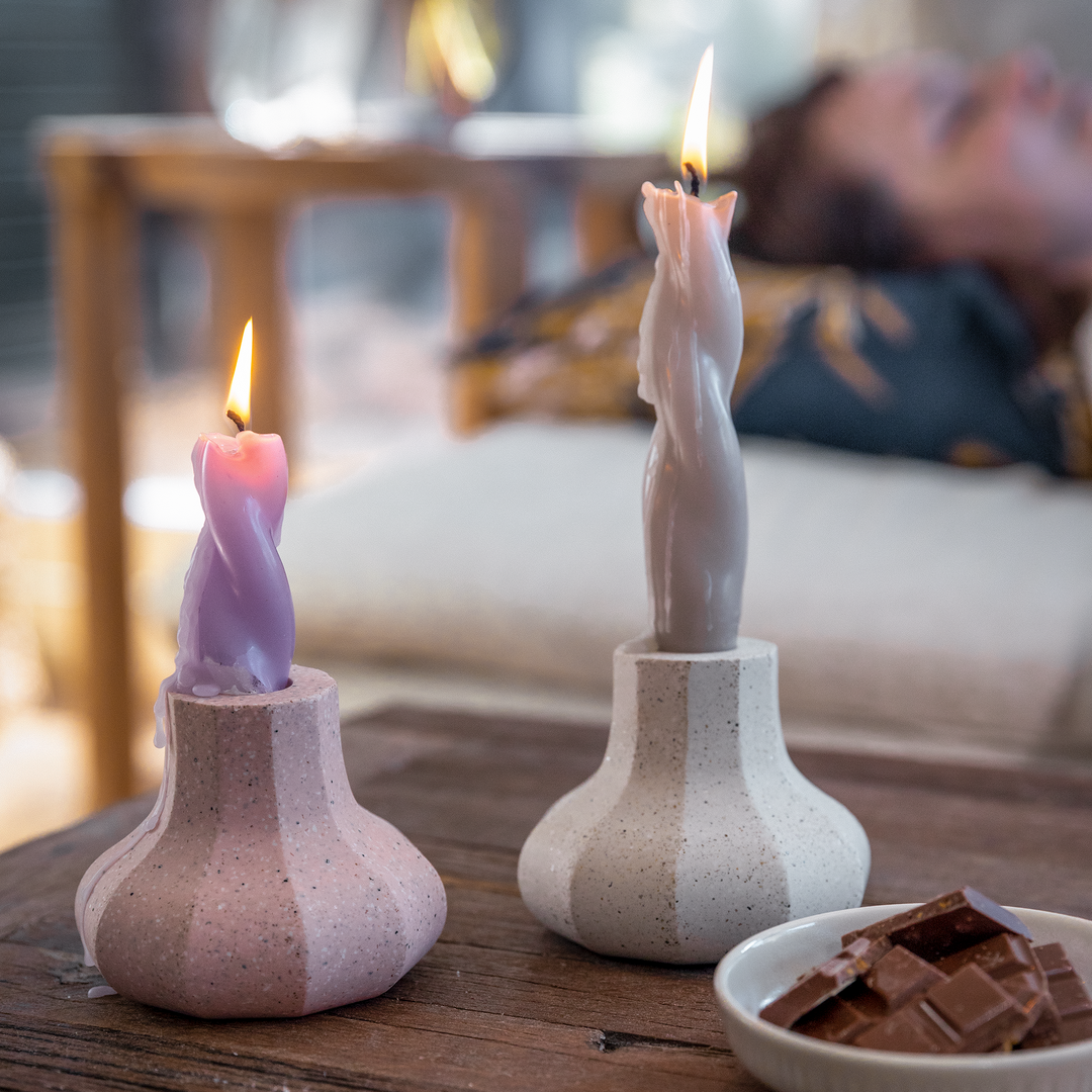 Marenki Candle Holder, White 8x10 cm – PENTIK